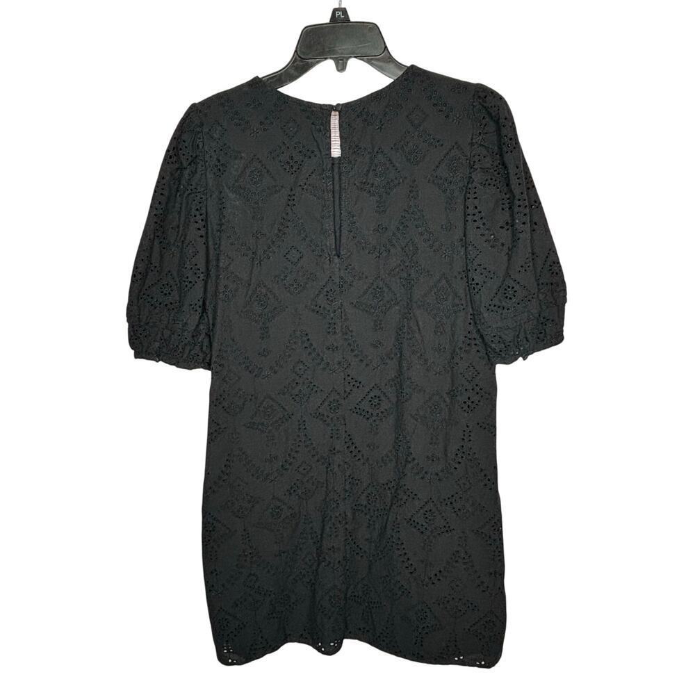 Sanctuary Women's Classic Office Black Eyelet Shift Lined Dress Size Large - Picture 2 of 6